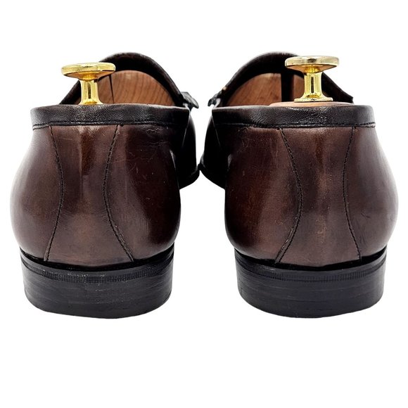 Vintage Bruno Magli Exotic Caiman Crocodile 9.5 Italy Dress Shoes Tassel Loafers - Picture 7 of 13